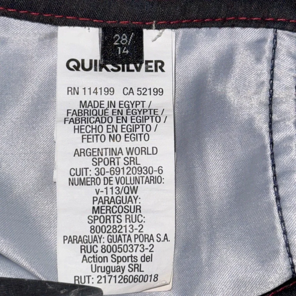 Quiksilver Mens Board Shorts Striped Colorblock Swim Trunks Multicolor Size 28